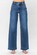 Judy Blue Full Size Double Button Wide Leg Jeans.