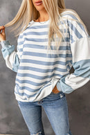 Elina Striped Pullover Sweatshirt.