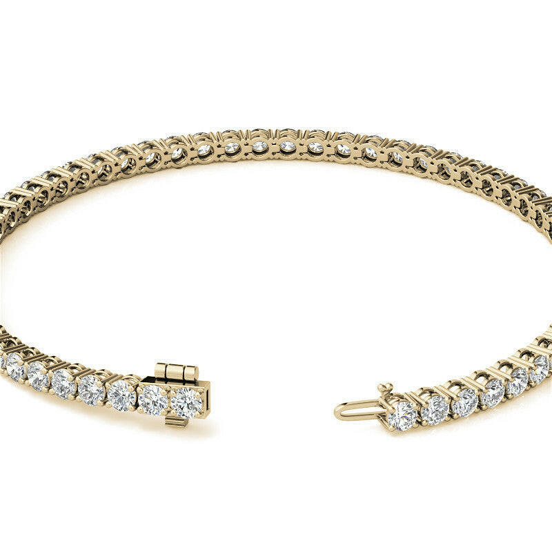 12.00 CTW Lab Grown Diamond Tennis Bracelet in 14kt White/Yellow Gold (G/Vs) AGI Certified.