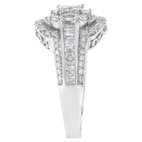 14KT White Gold Diamond Cocktail Ring (1 1/4 Cttw, H-I Color, SI2-I1 Clarity).