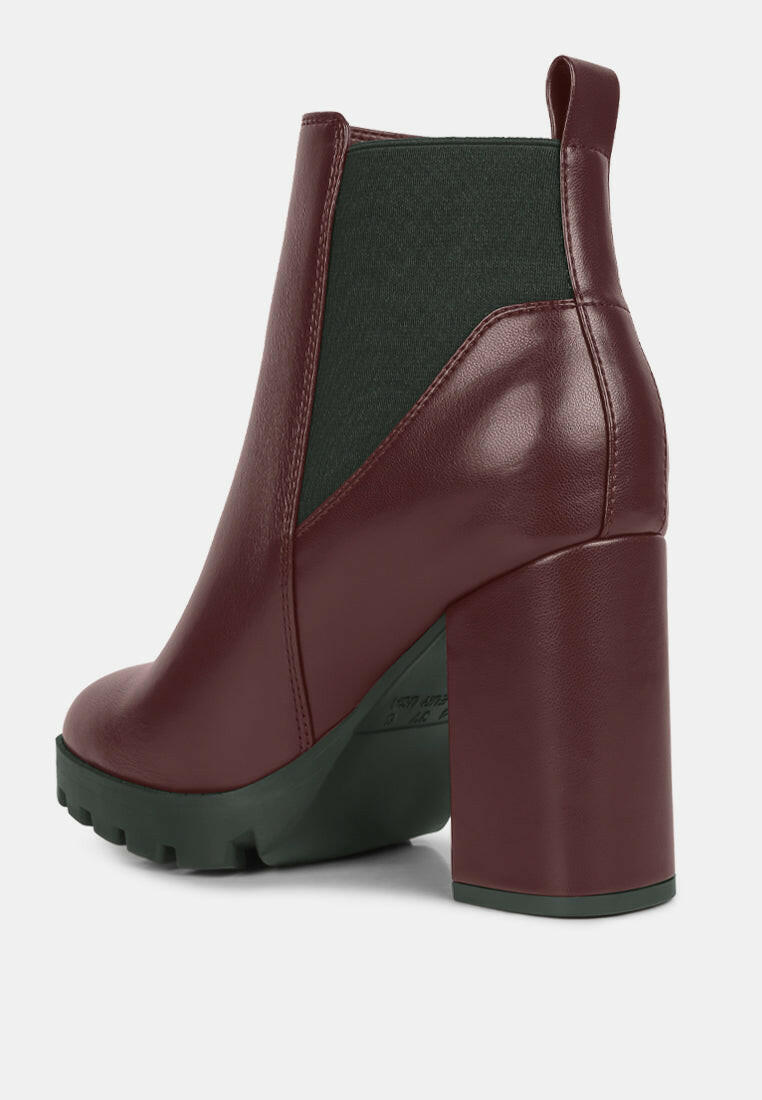 Bolt Block Heeled Chelsea Boots by Ruw.