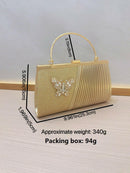 Handbag Wedding Bag Clutch Bag Dress Bag Pleated Skew Dinner Party Party Diamond.