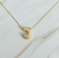 Crystal Bubble Initial Necklace.