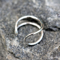 316L Stainless Steel Double Ring Fake Cartilage Ear Cuff.