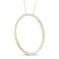 10K Yellow Gold Plated .925 Sterling Silver 4 Cttw Diamond Circle Hoop 18" Pendant Necklace (J-K Color, I1-I2 Clarity).