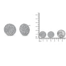 18K White Gold 3 1/2 Cttw Shared Prong Set Diamond Cluster Composite Disc Stud Earrings (F-G Color, VS1-VS2 Clarity).