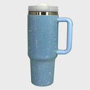 Rhinestone Stainless Steel Tumbler with Straw.