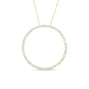 10K Yellow Gold Plated .925 Sterling Silver 4 Cttw Diamond Circle Hoop 18" Pendant Necklace (J-K Color, I1-I2 Clarity).