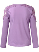 Full Size Cutout Round Neck Long Sleeve T-Shirt.