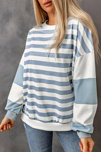 Elina Striped Pullover Sweatshirt.