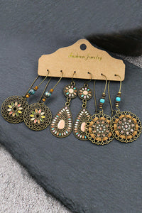 Boho Retro Hollow Dangle Earrings Set.