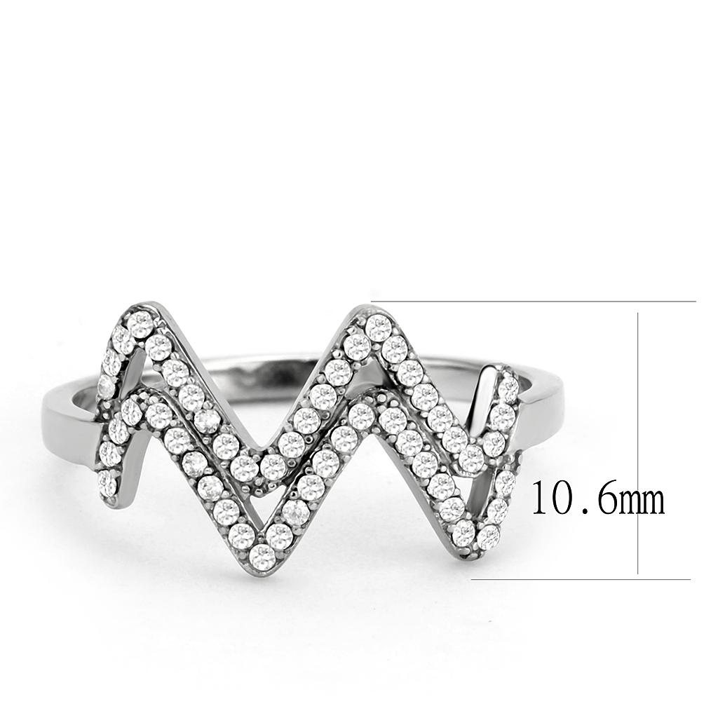 DA339 No Plating Stainless Steel Ring With AAA Grade CZ in Clear