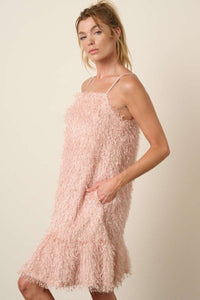 Mittoshop Feather Ruffle Hem Mini Cami Dress.