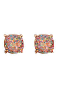 Ae0333-Glitter Epoxy Stud Earrings