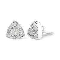 14K White Gold 1/2 Cttw Trillion Shaped Diamond Stud Earrings (H-I Clarity, SI2-I1 Color).