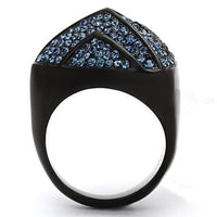 IP Black(Ion Plating) Stainless Steel Ring With Top Grade Crystal in Montana