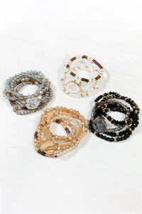 Natural Stone Charm Mixed Beads Bracelets.