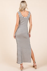 Mittoshop Striped Scoop Neck Sleeveless Maxi Dress.