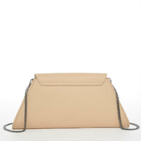 Angelica Nude Leather Clutch Purse.