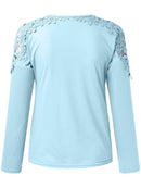 Full Size Cutout Round Neck Long Sleeve T-Shirt.