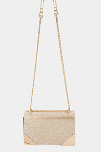 Fame Rhinestone Studded Rectangle Crossbody Bag.