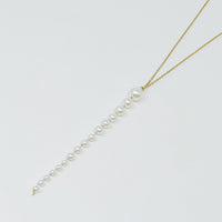 Gradiant Long Pearl Drop Necklace.