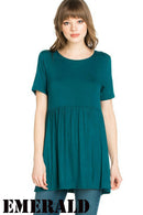 Short Sleeve Empire Waist Tunic.