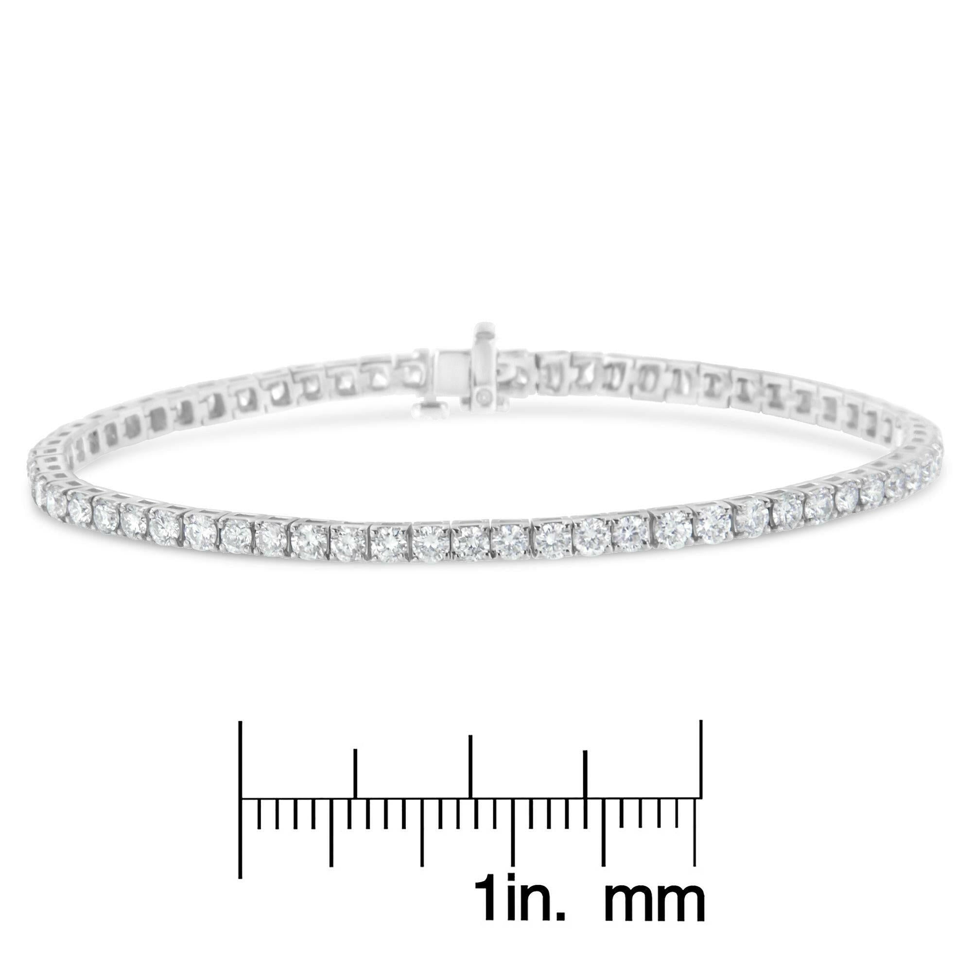 IGI Certified Diamond 14K White Gold Classic 7” Tennis Bracelet - Choice of Carat Weights