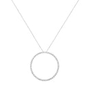 .925 Sterling Silver 4 Cttw Prong Set, Round-Cut Diamond Open Circle Hoop 18" Pendant Necklace (J-K Color, I1-I2 Clarity.