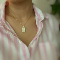 Initial Deco Open Locket Pendant Necklace.