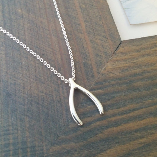 Silver Wishbone Necklace