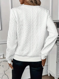 Texture Half Zip Long Sleeve Sweatshirt.