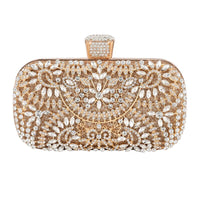 Diamond Evening Clutch Bag Wedding Golden Clutch Purse Chain Shoulder Handbag.