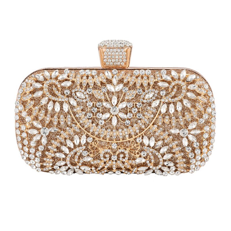 Diamond Evening Clutch Bag Wedding Golden Clutch Purse Chain Shoulder Handbag