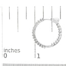 14K White Gold Natural Princess Cut Diamond Inside Out Hoop Earrings (G-H Color, SI2-I1 Clarity).