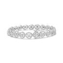 .925 Sterling Silver 1/2 Cttw Diamond Nested Circle Miracle Set Open Wheel 7.25" Fashion Link Bracelet (I-J Color, I3 Cl.