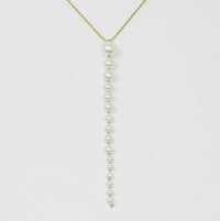 Gradiant Long Pearl Drop Necklace.