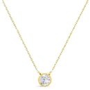 .925 Sterling Silver Round-Cut Diamond Bezel 18" Pendant Necklace (J-K Color, I1-I2 Clarity)