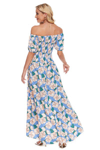 Floral Off-Shoulder Slit Maxi Dress