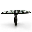 IP Black(Ion Plating) Stainless Steel Ring With Top Grade Crystal in Multi Color