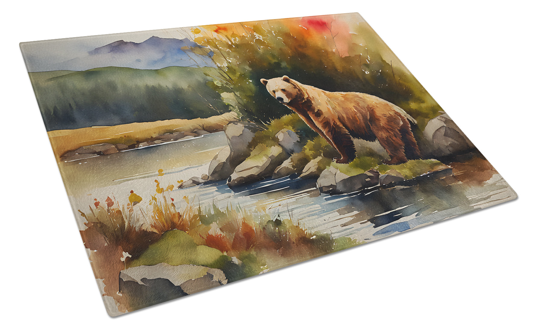 Kodiak Bear Glass Cutting Board