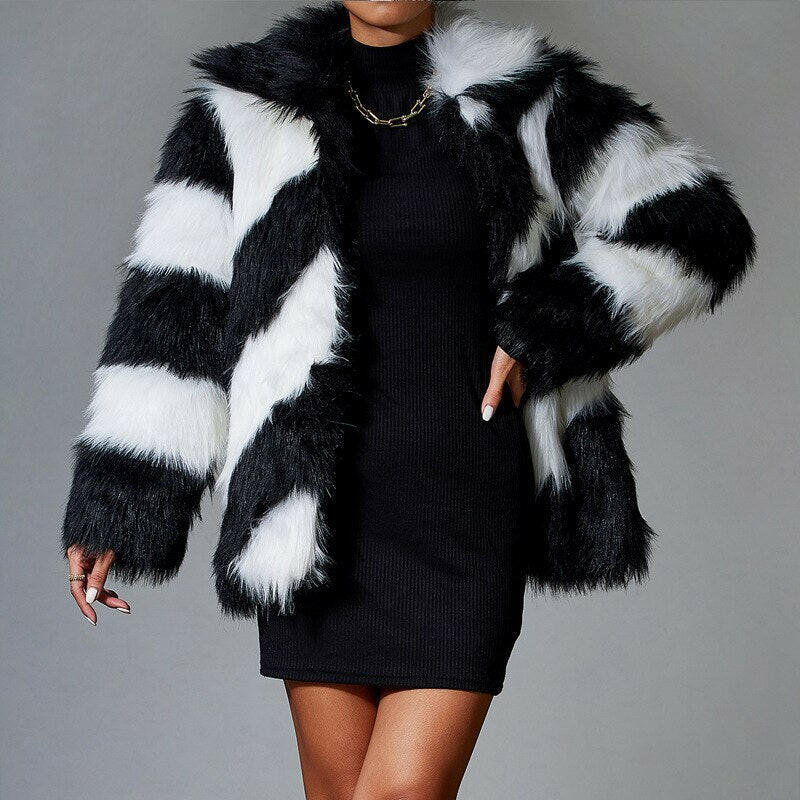 Faux Fur Coat Luxury Fur Coat Artificial Fur Jackets Women Coat Plush Over Coats.