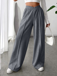 Elastic Waist Wide Leg Pants.