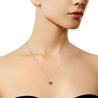 14K White Gold 1/2 Cttw Round Brilliant Cut Lab Grown Diamond 4 Prong Solitaire Pendant Necklace.