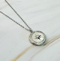 Shine Compass Open Locket Pendant Necklace.