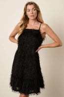 Mittoshop Feather Ruffle Hem Mini Cami Dress.