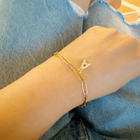 Oh Simple Initial Chain Bracelet.