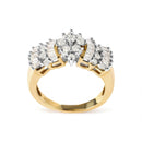 10K Yellow Gold 1.00 Cttw Diamond Starburst Ring Band (H-I Color, I1-I2 Clarity).