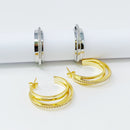 Irene Dimensional Hoop Earrings