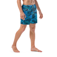 Men's Ocean Camo Recycled Mid-Length UPF 50+ Swim Shorts.